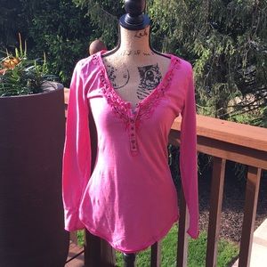 Hot Pink Henley